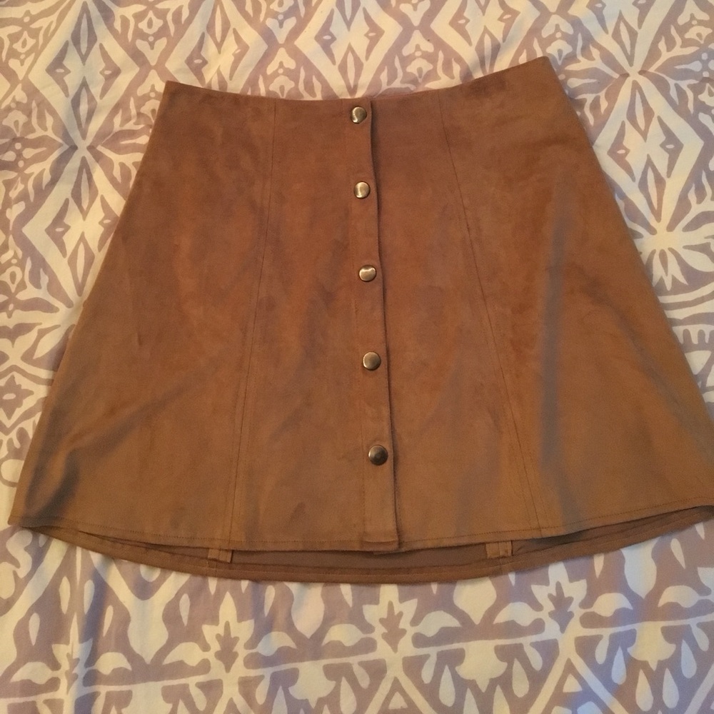 Brown, button-up skirt