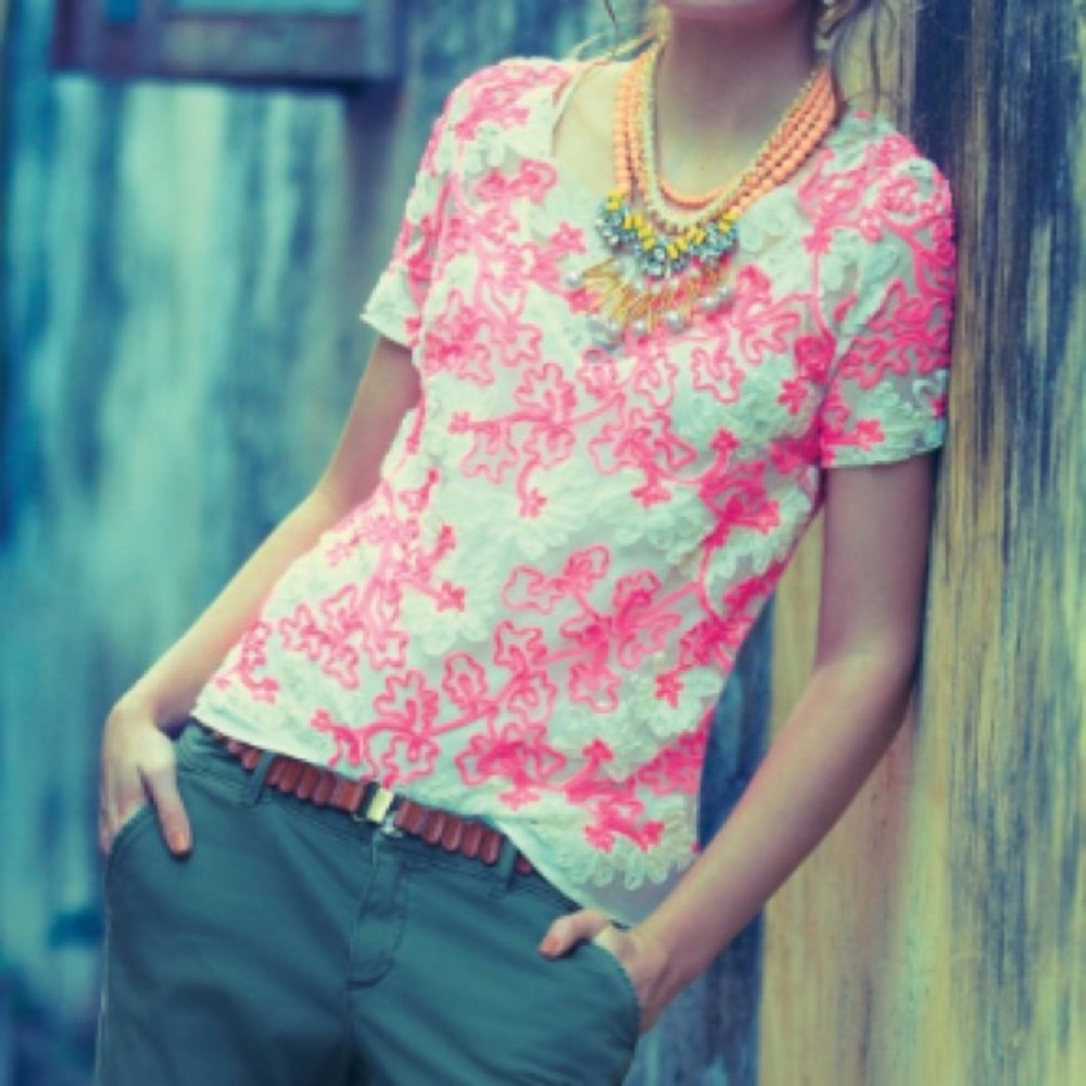 Anthropologie Meadow Rue pink top