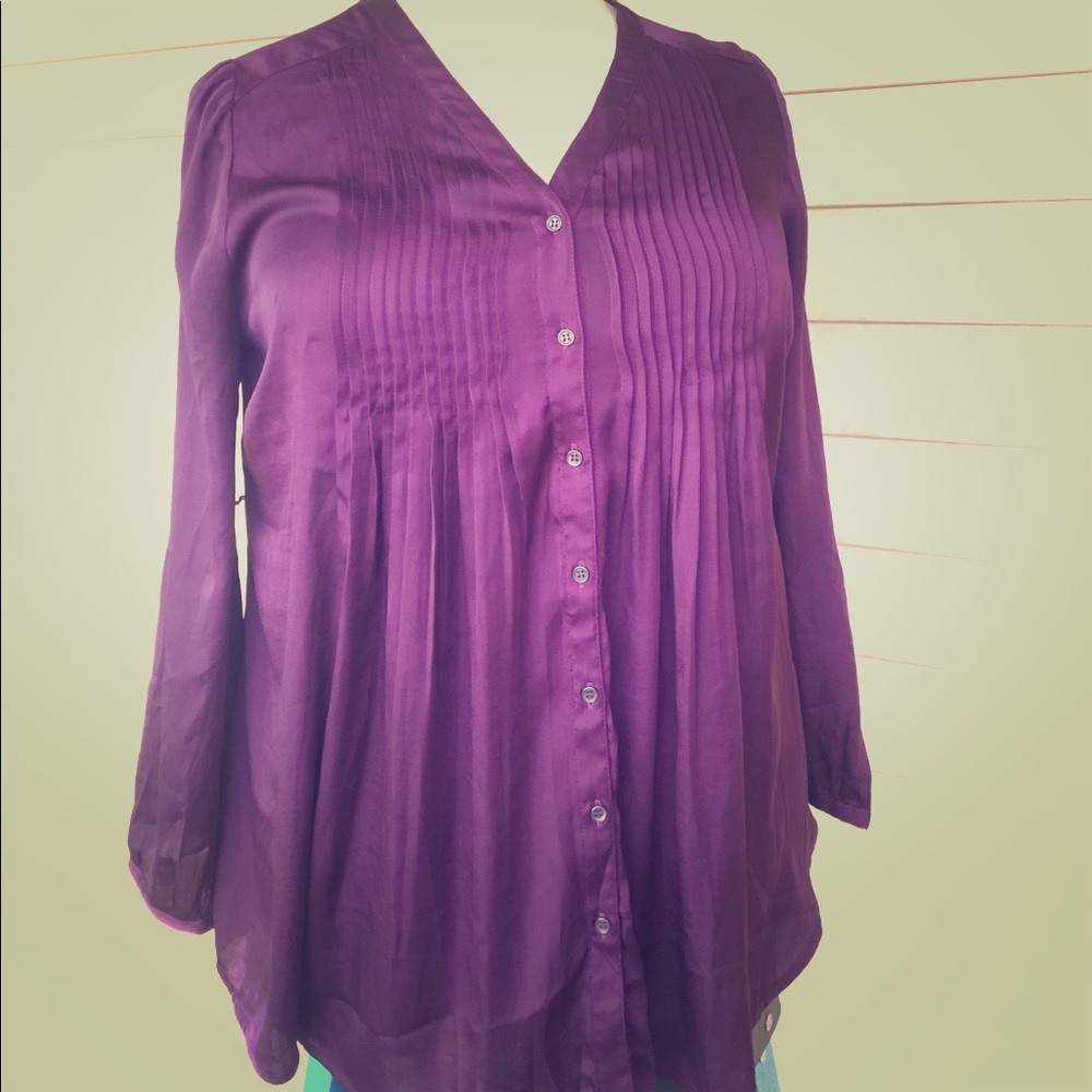 A Pea in the Pod rich mauve blouse