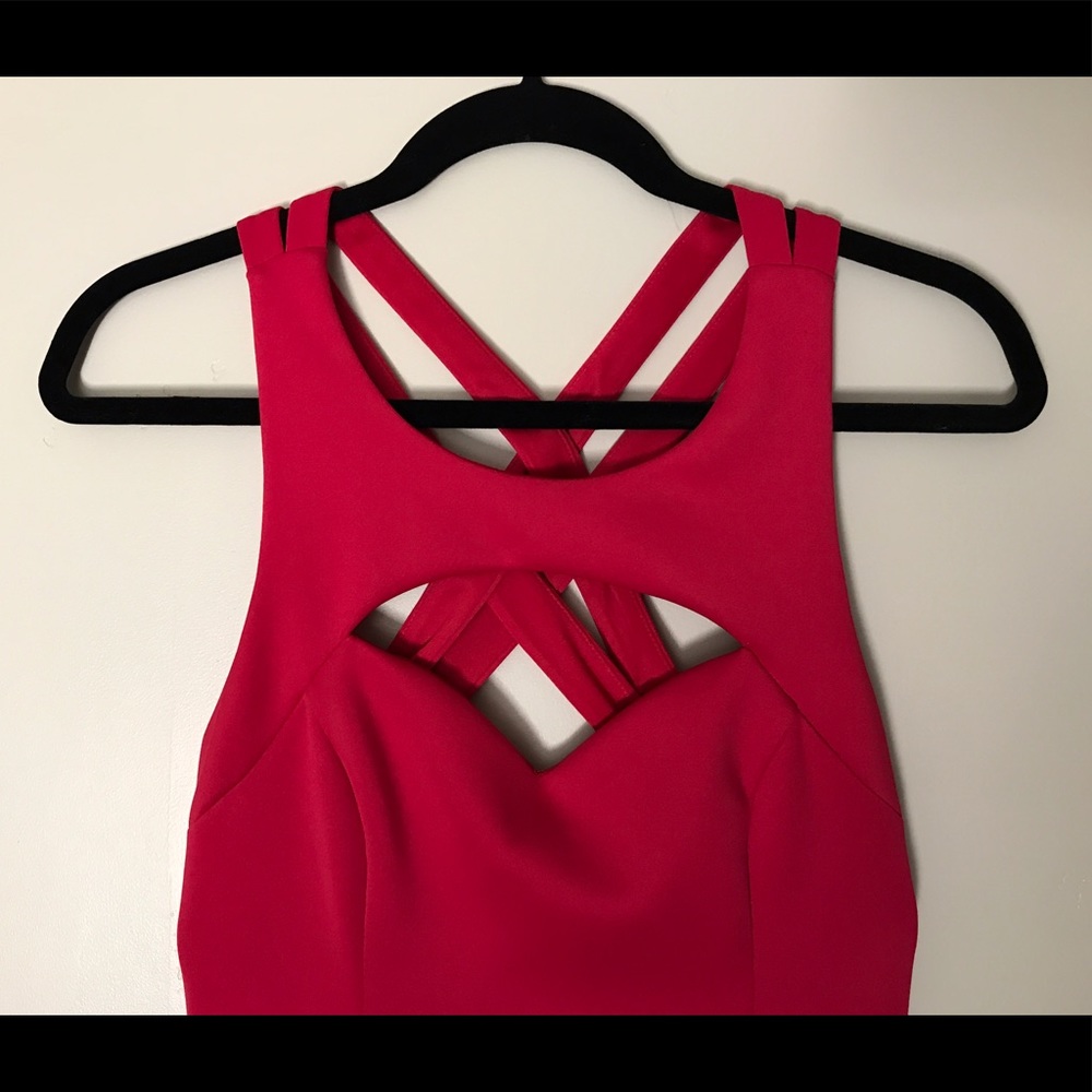 Red hot cut out front and strappy back Guess dress