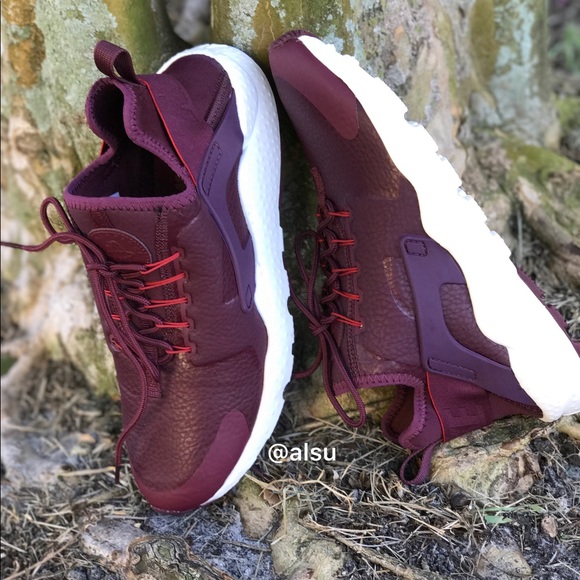 Nike Air Huarache Run Ultra PRM Burgundi WMNS - Picture 3 of 7