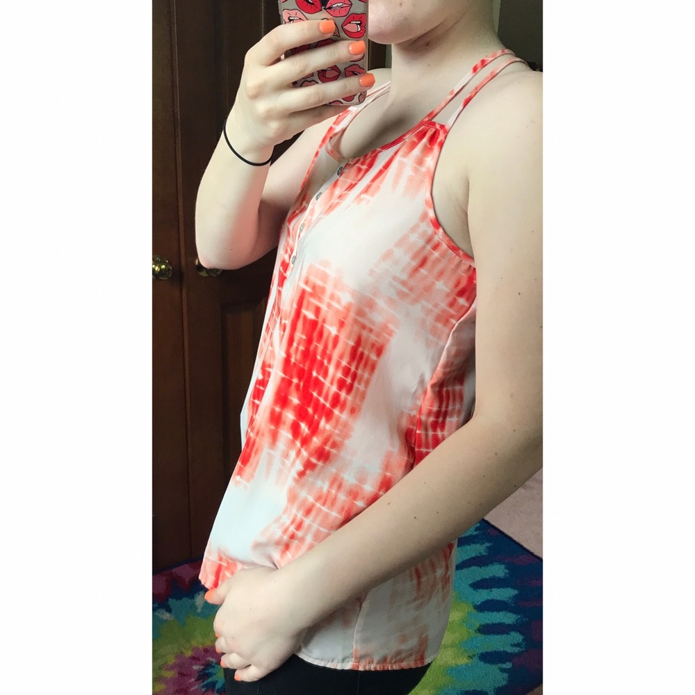 Peach/Coral Strappy Tank 🍑