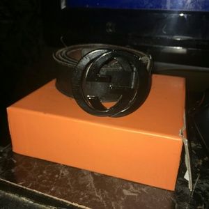 All Black Gucci Belt