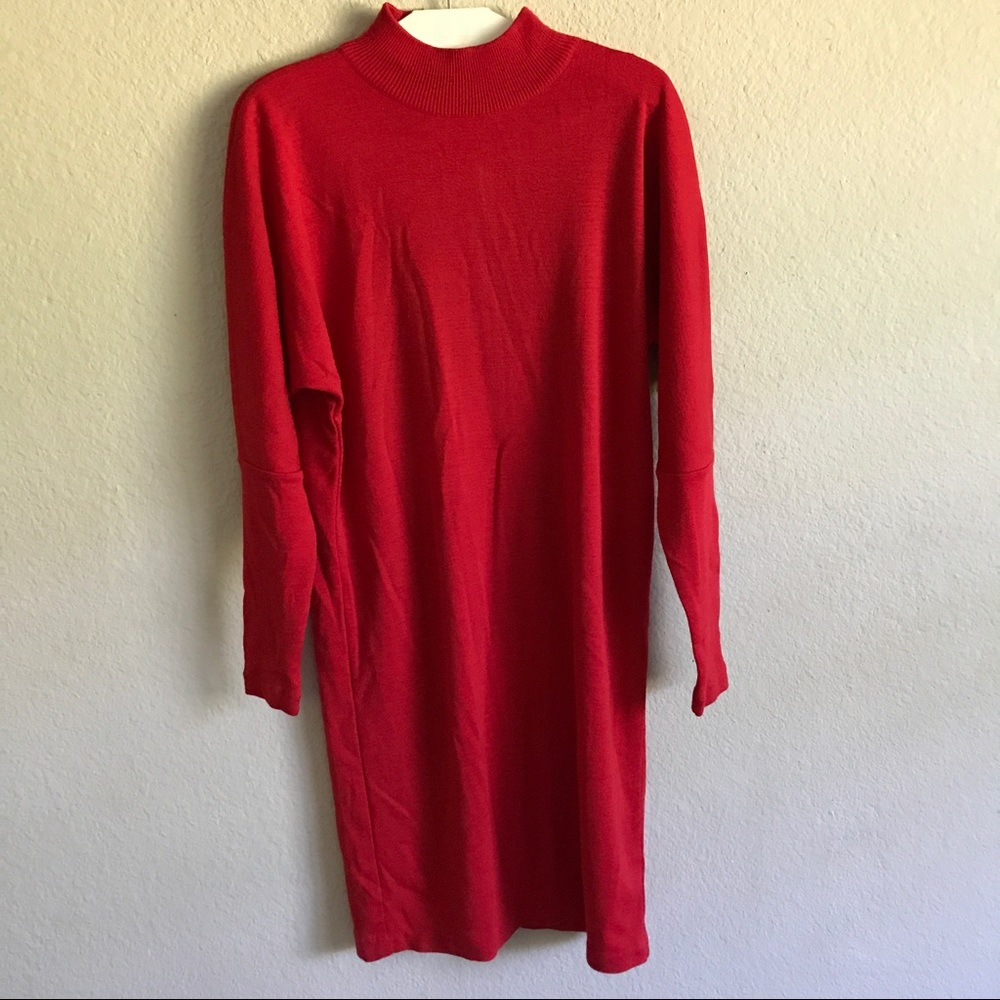 Vintage Red TurtleNeck Dress