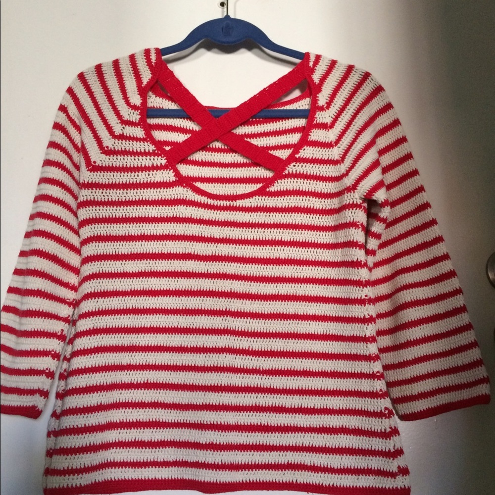 Lauren Moffatt striped cross back knit xs