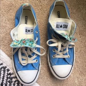 Converse Blue floral sneakers