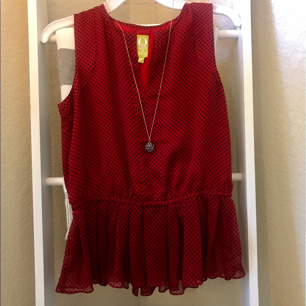  Red Polka Dot top