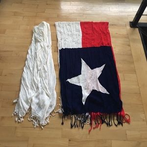 Texas Star Scarf & Plain White Scarf