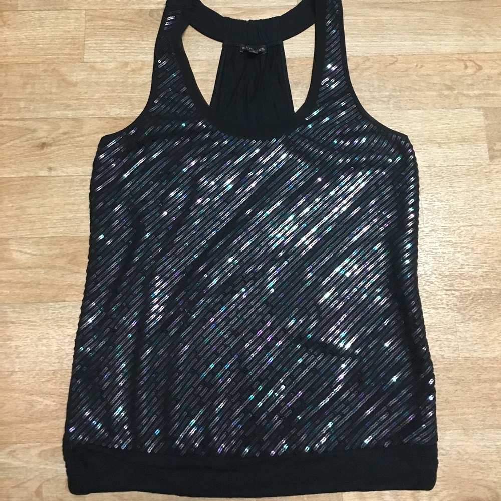 EXPRESS black sequin top