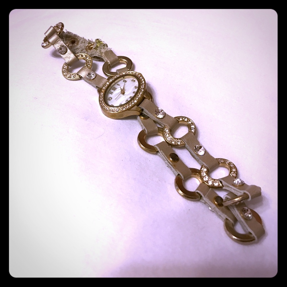 Rhinestone Wraparound Bracelet Watch