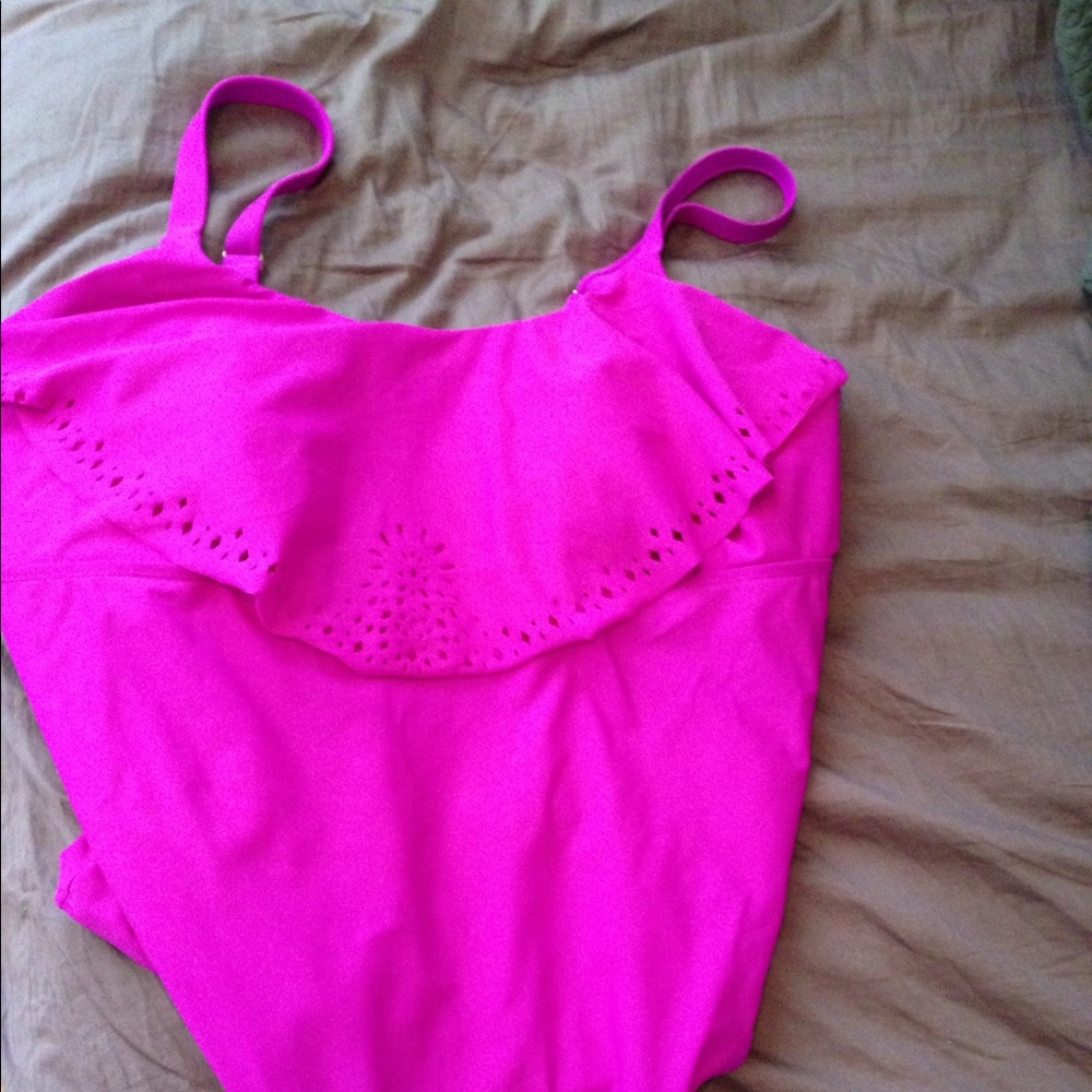 Fuscia Ava & Viv One Piece Swimsuit, Plus Size 24