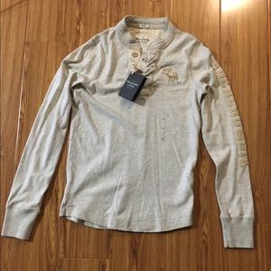 Abercrombie & Fitch Men's Long-Sleeve Henley Shirt