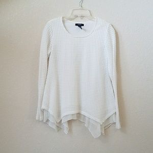 Alfani White Knit Flowy Blouse