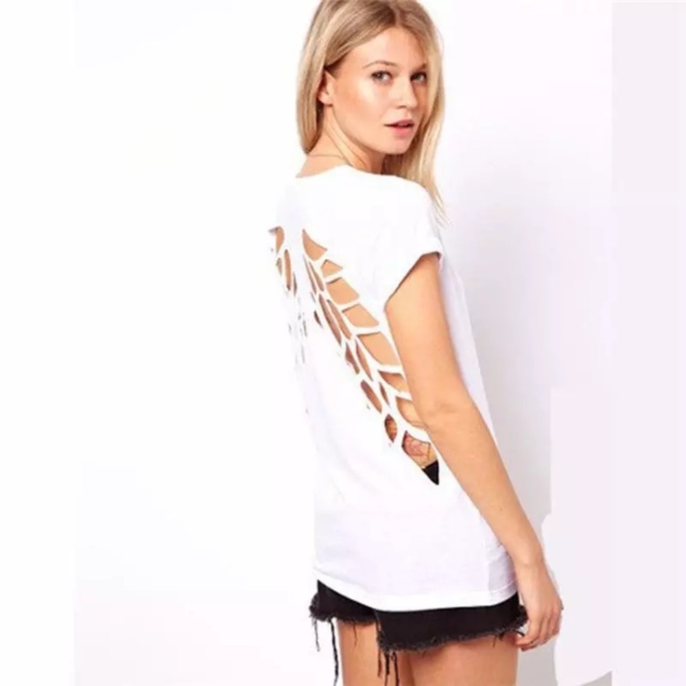 White Wing Cut Out Back Tee