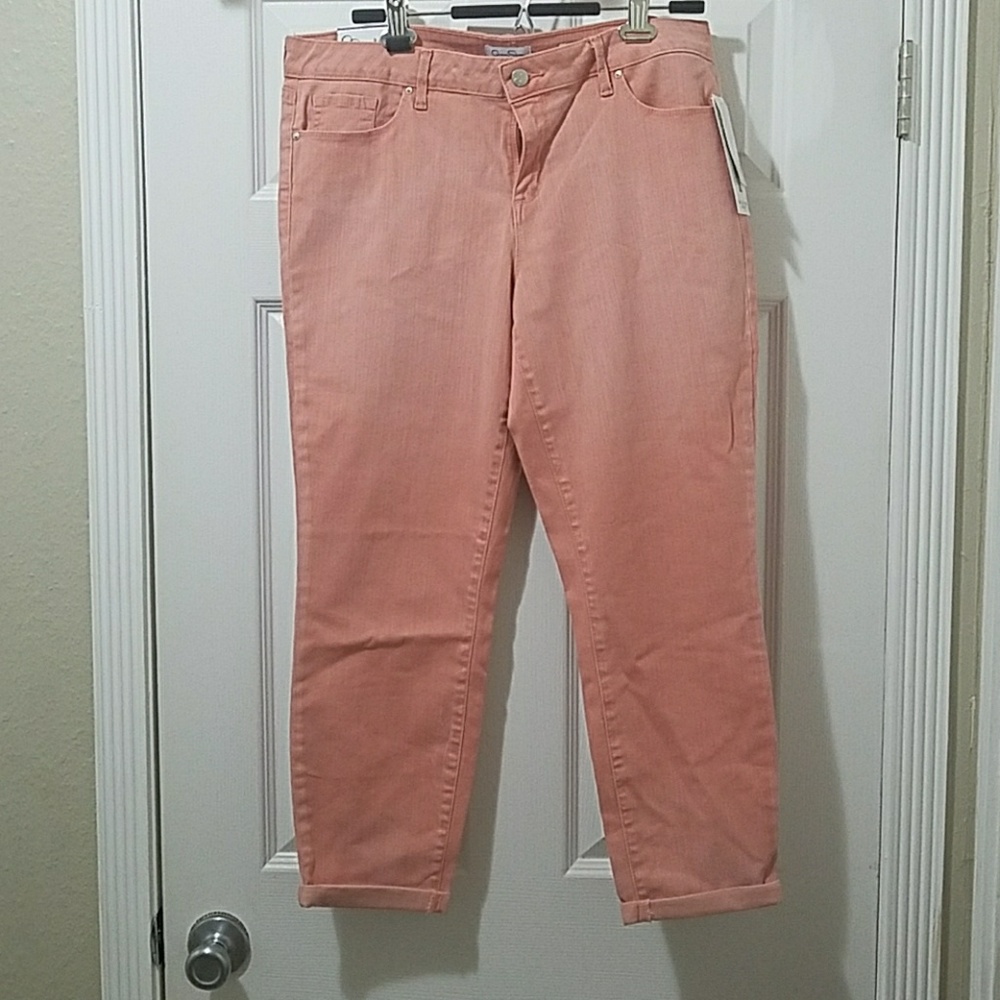 Pink Jessica Simpson Rolled Cropped Skinny