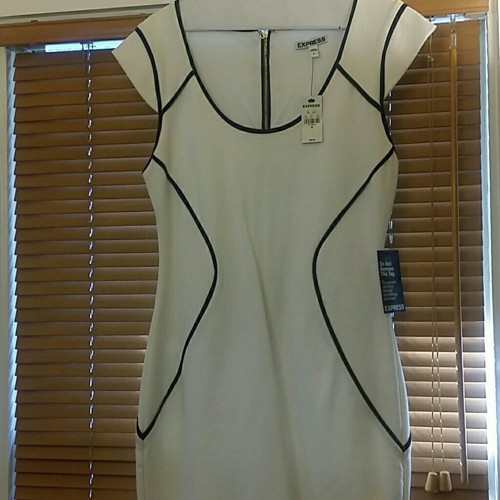 Express white body con dress