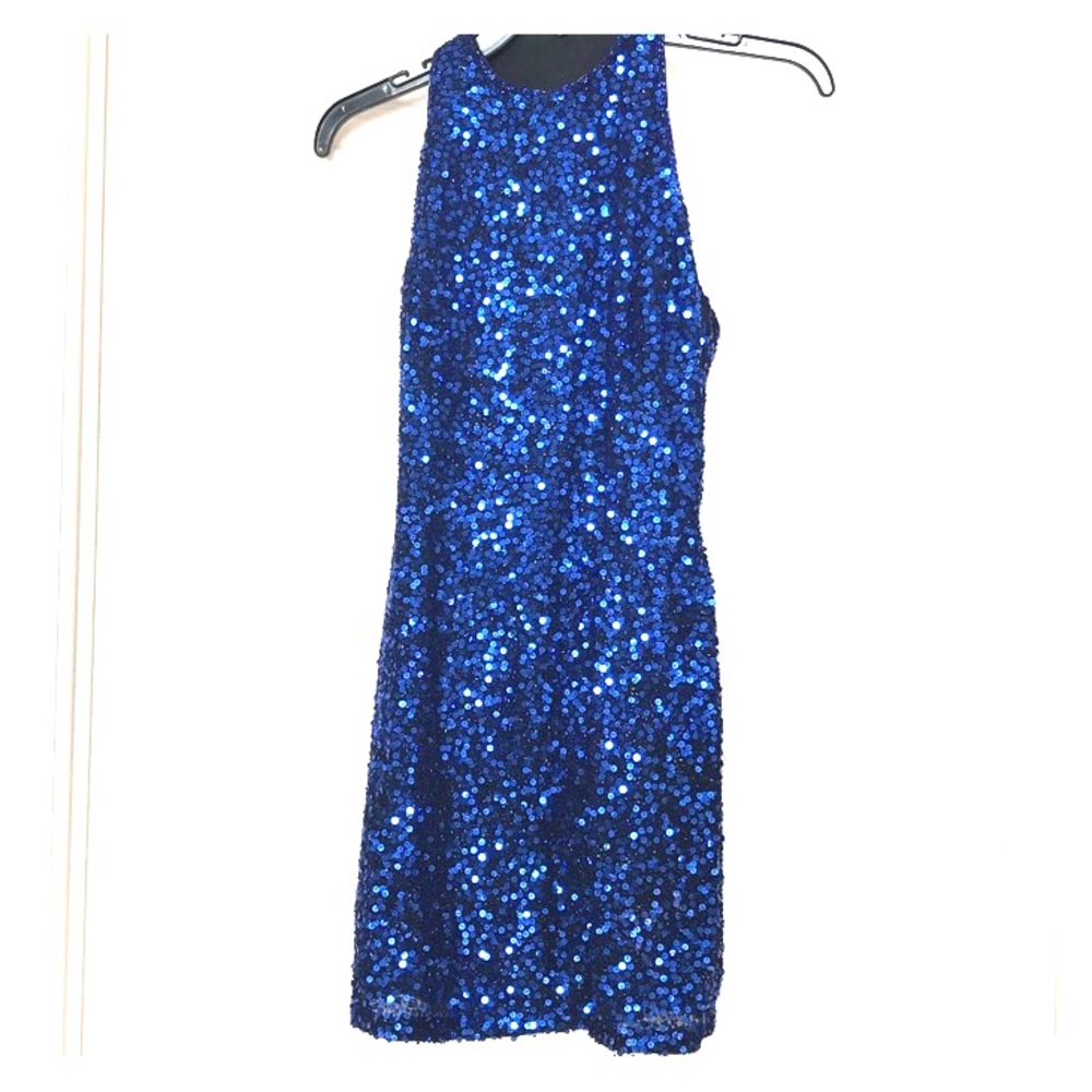 Gorgeous blue sequin mini dress.