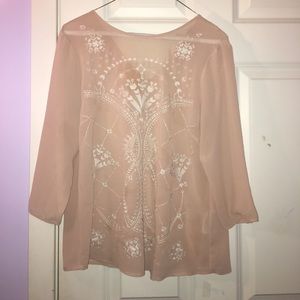 Forever 21 pink sheer blouse