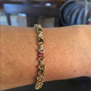 Gold and Multiple Color Stones Bracelet