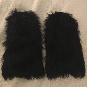 Black Fur boot covers/ leg warmers