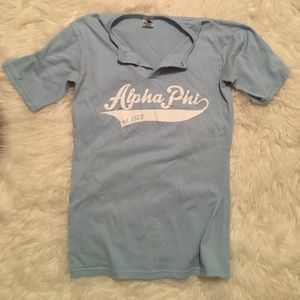 Alpha phi baseball tee