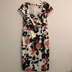 White House Black Market rose print dress