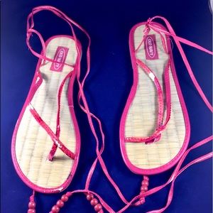 Pink Tie Up Sandals Size 7