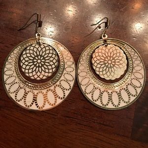 H&M Gold & White Earrings