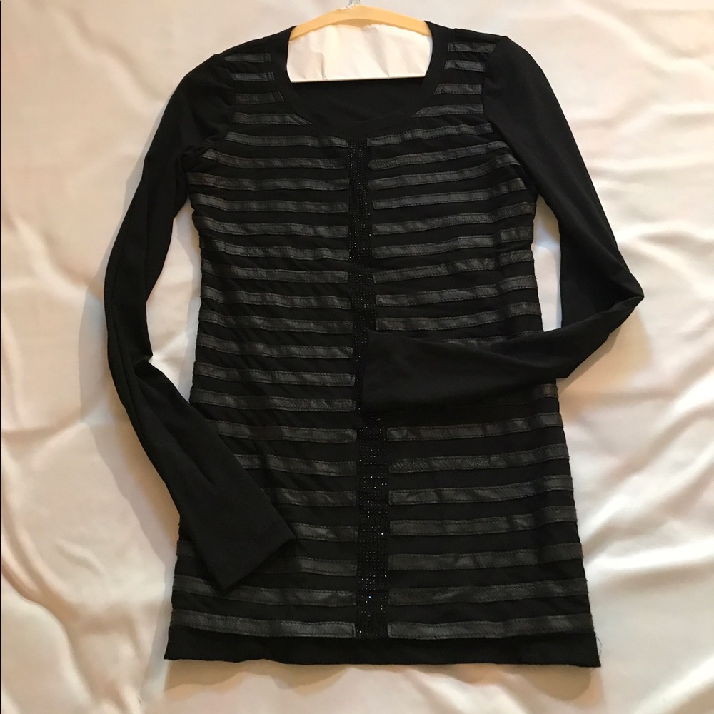 My Tribe Leather and Sequin Top
