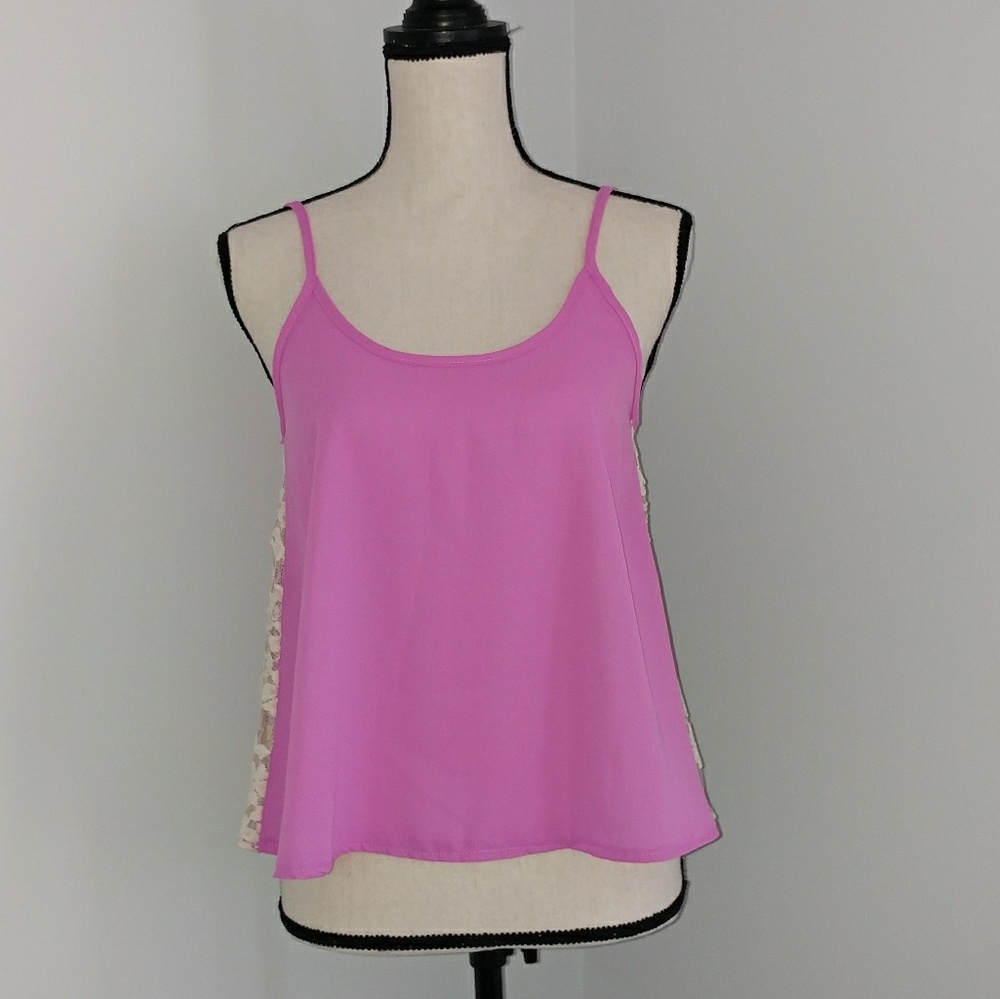 Lilac open back lace top