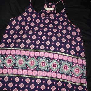 Purple boho print top