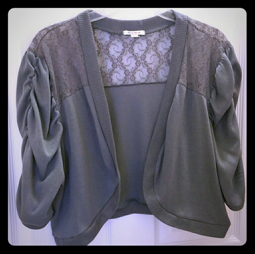 Gray cardi shrug