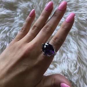 Vintage Purple Gemstone Cocktail Ring