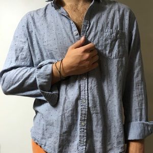 Polka dot cotton on button down!