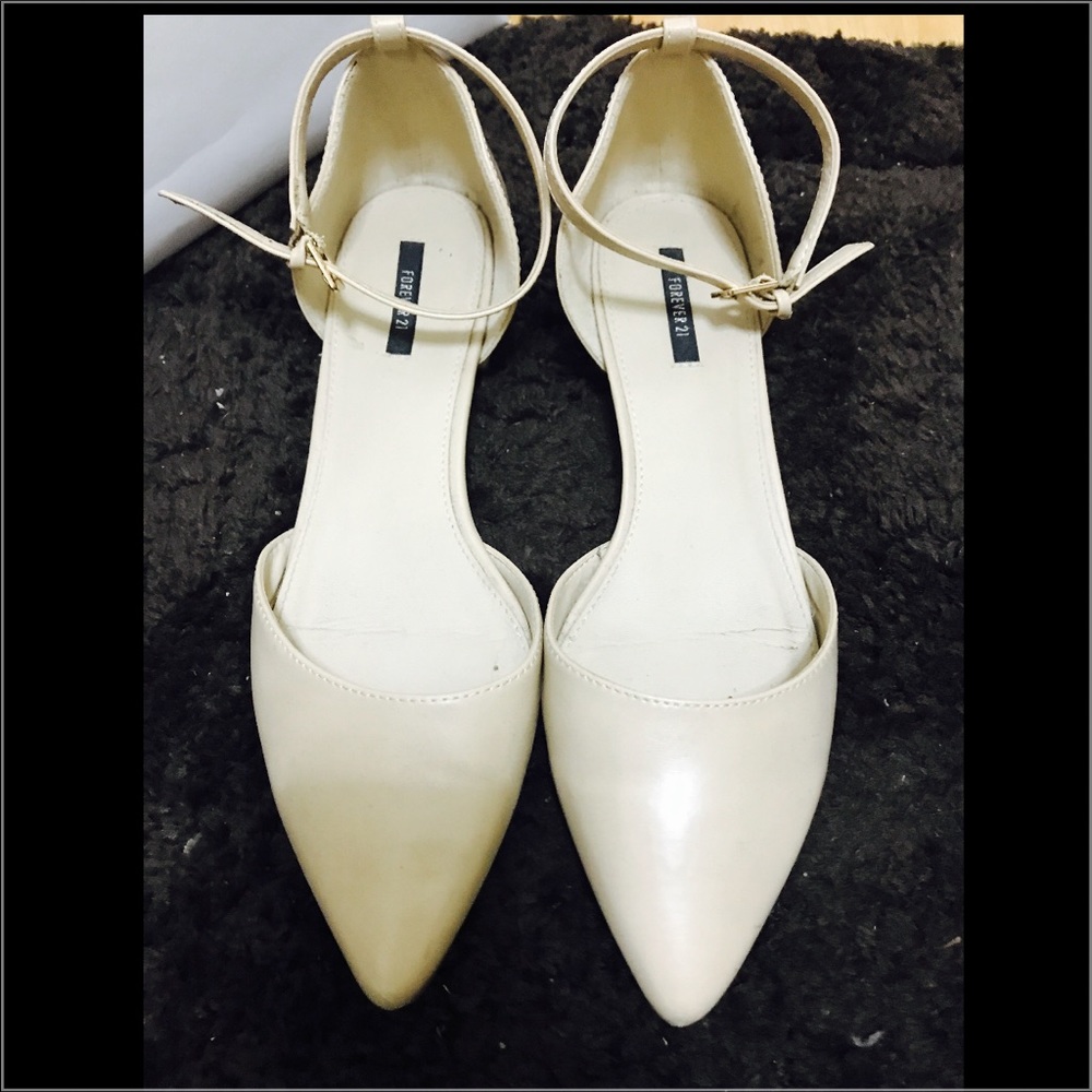 Forever 21 Nude Ankle Strap Flats