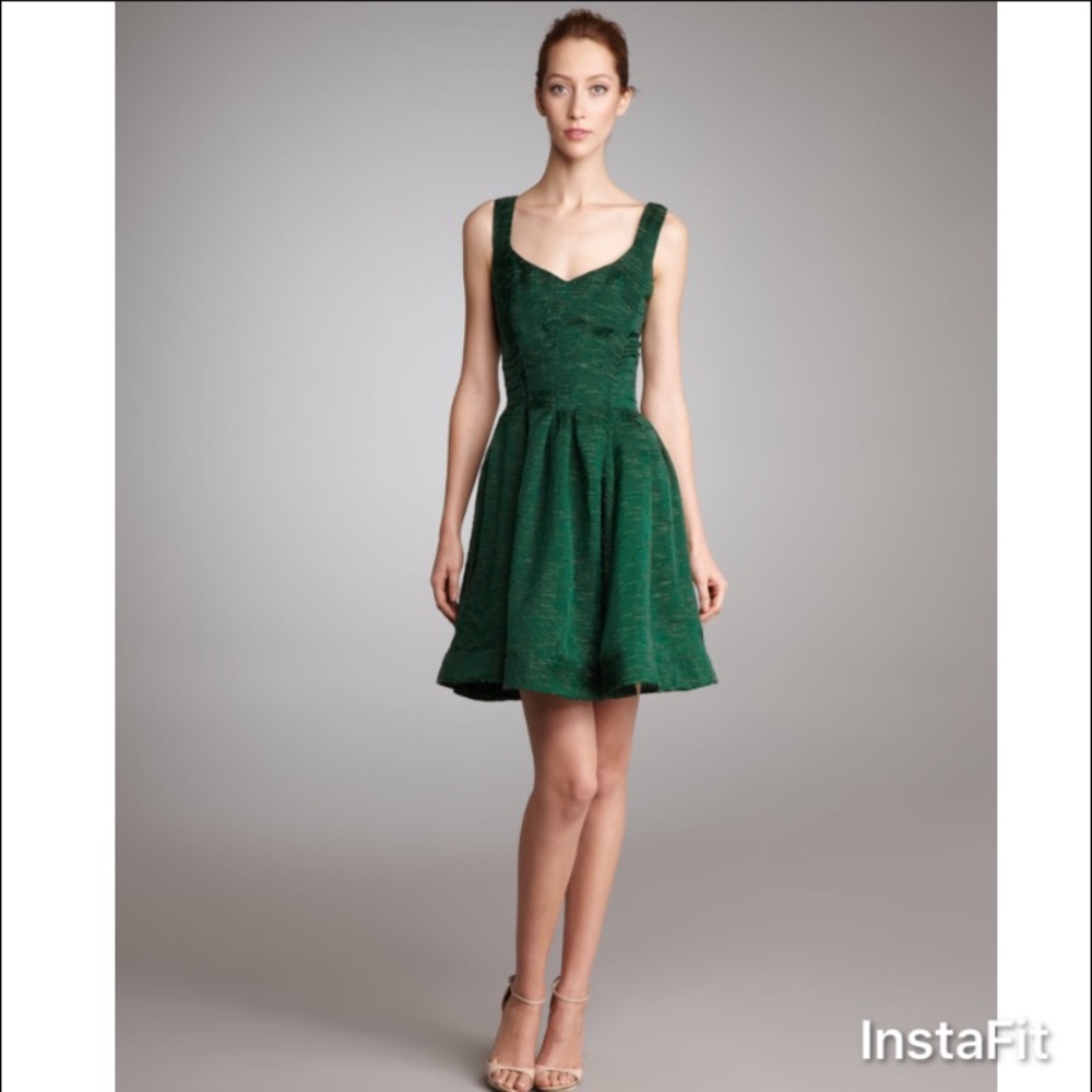 Zac Posen Boucle Yarn Flounce Dress