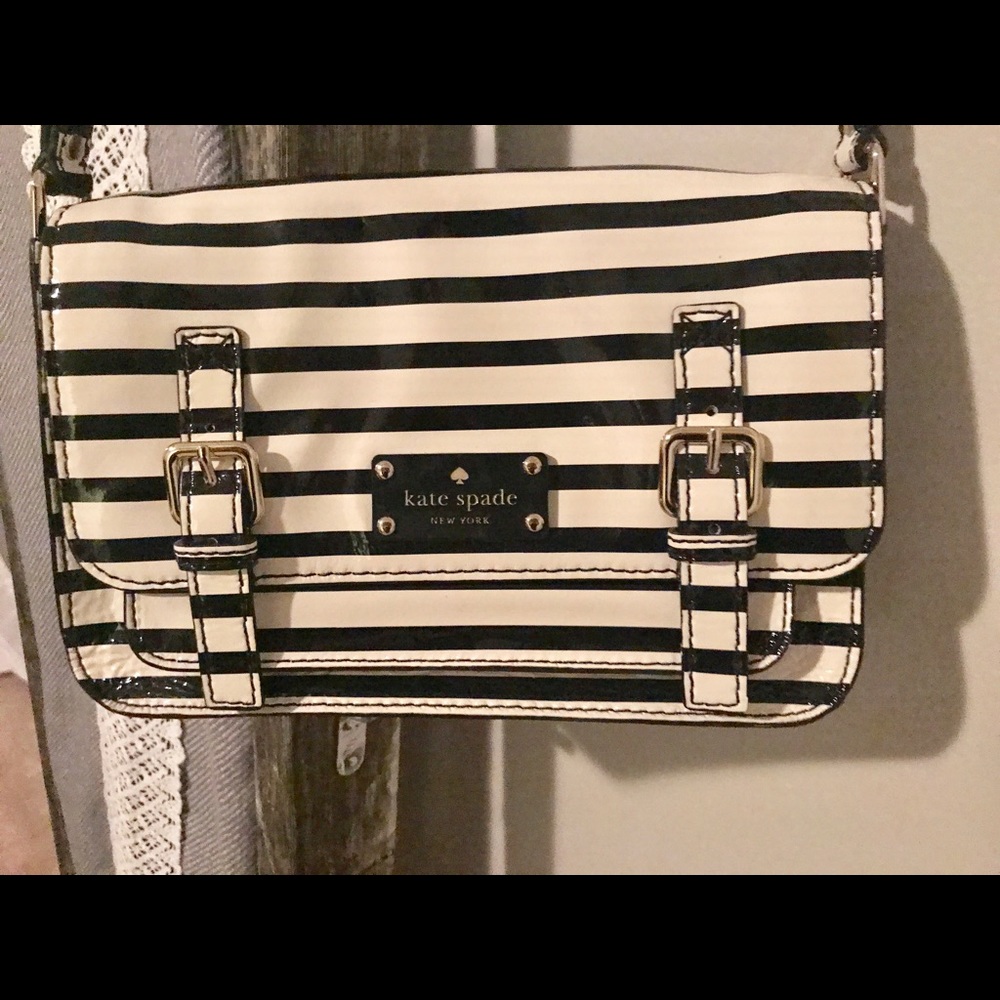Kate Spade Black & White Stripe Crossbody