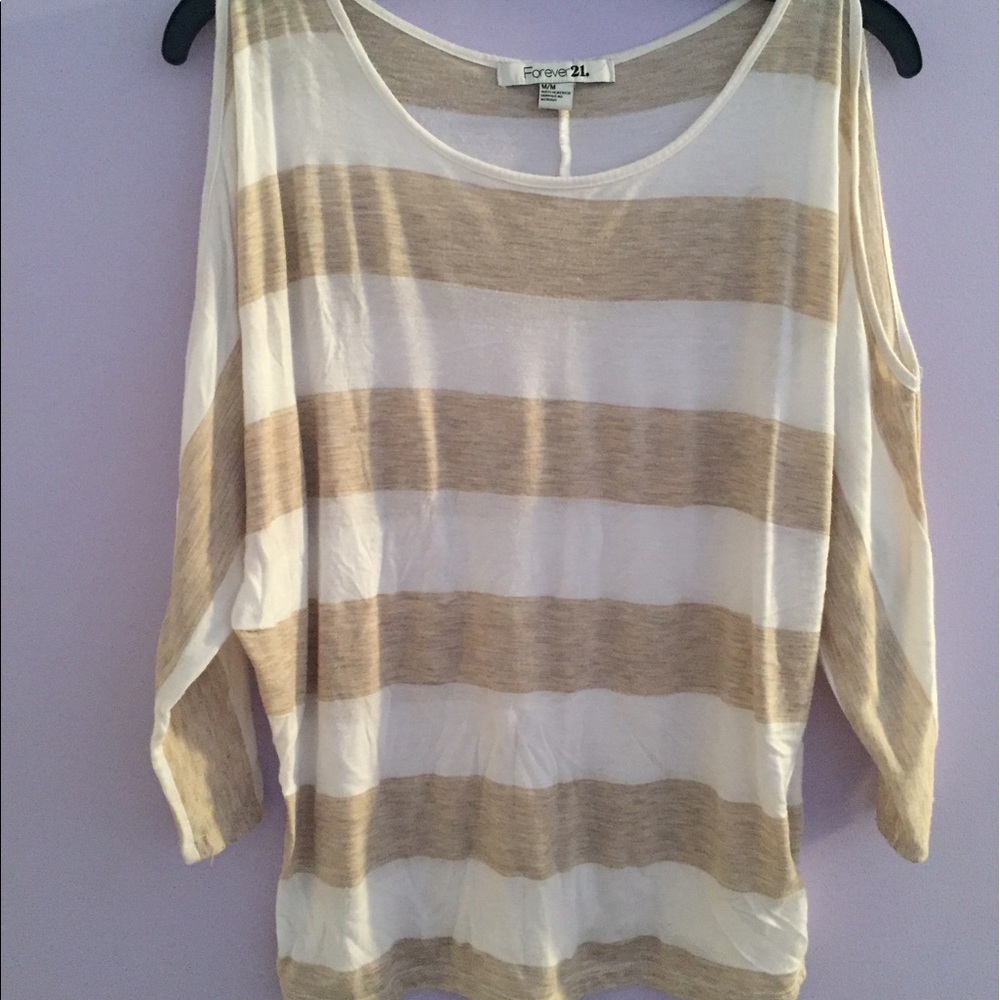 Cream and white stripe top