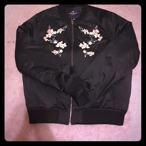 American Eagle Floral Bomber Jacket