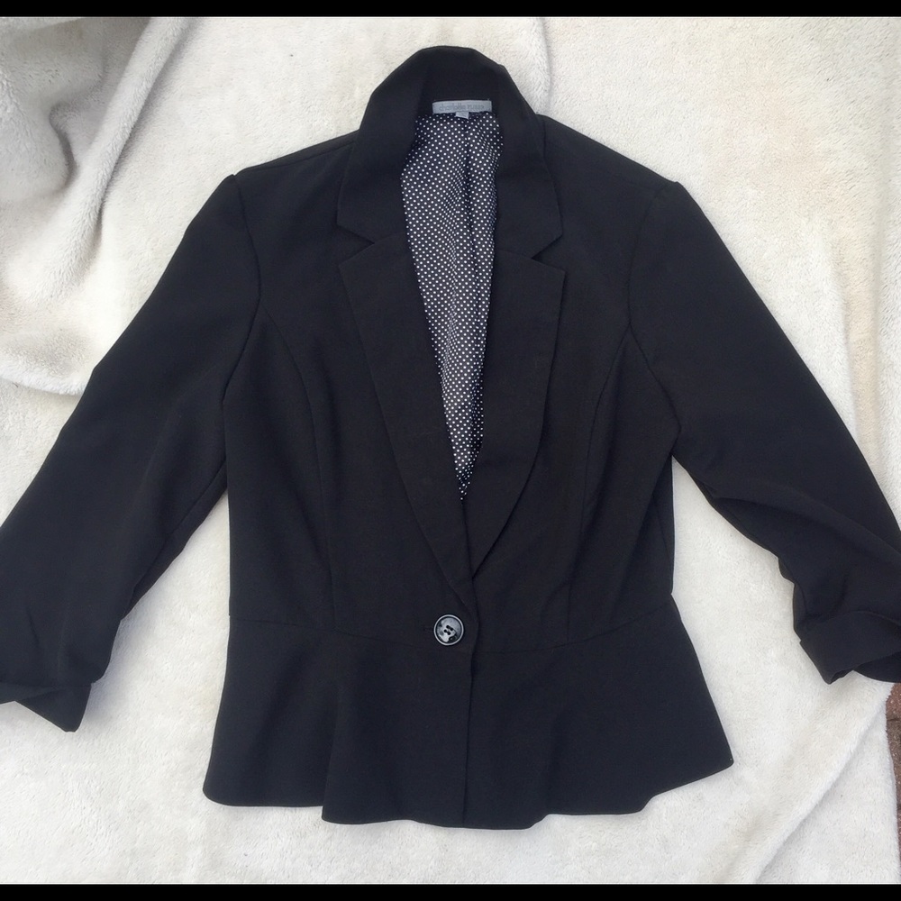 Black Blazer with Polka Dot Interior