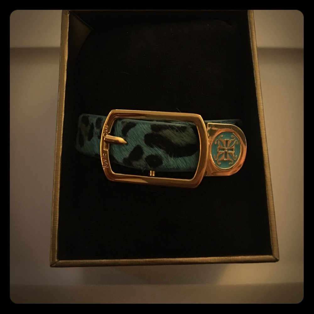 Rustic Cuff Blue Calfskin Cuff bracelet