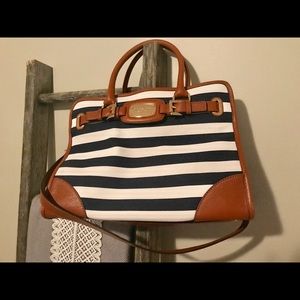 Michael Kors Hamilton Navy & White Striped