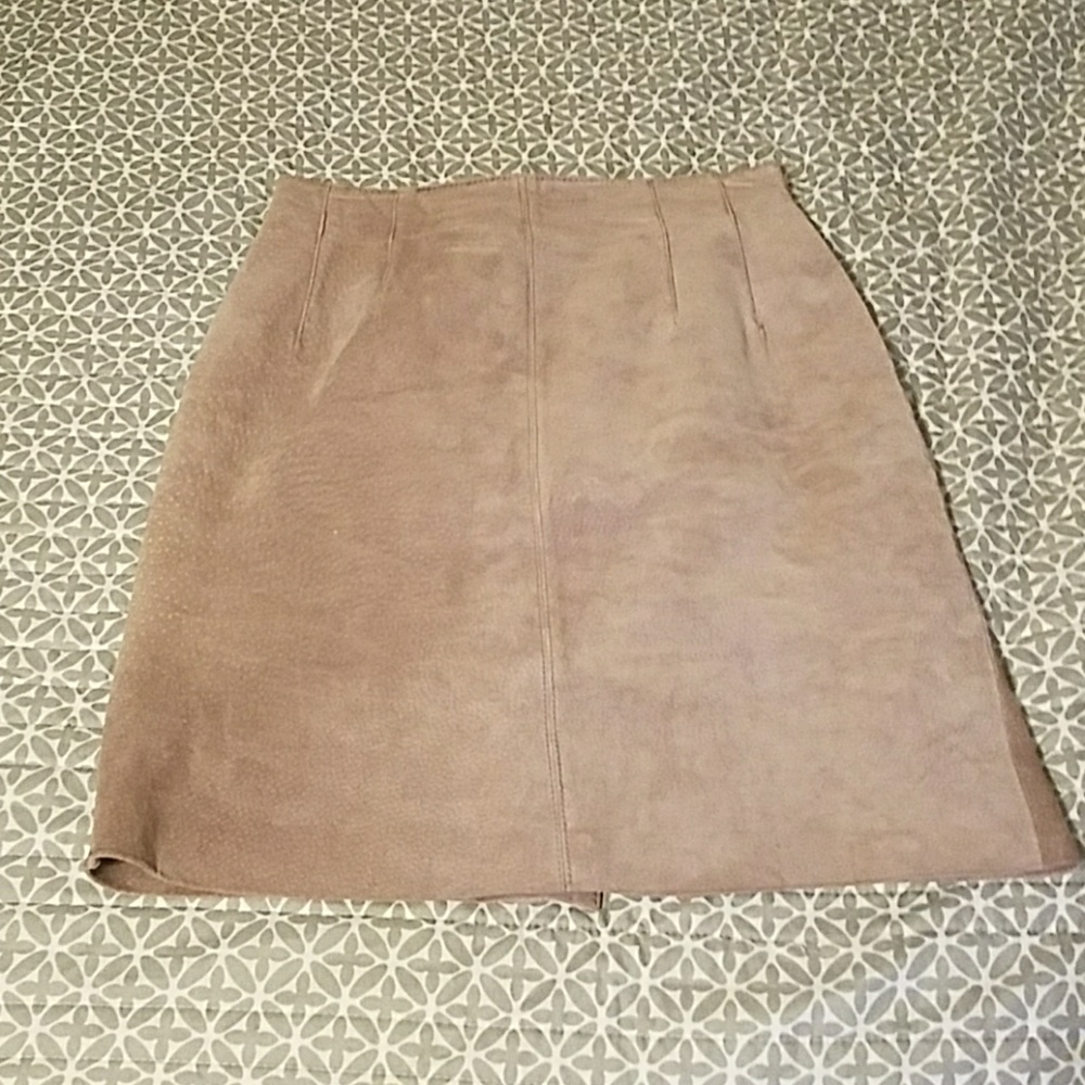 Suede pencil skirt