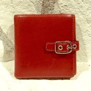 Coach red leather wallet