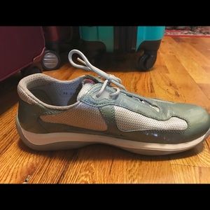 PRADA AMERICA'S CUP BLUE/GREEN SNEAKERS SZ 9.5