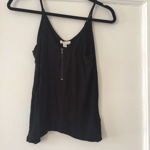 Black Half Zip Up Tank