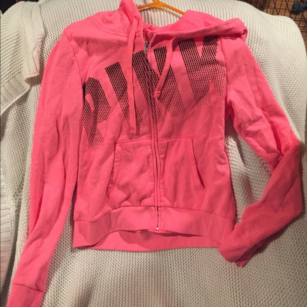 Pink sweatshirt zip up