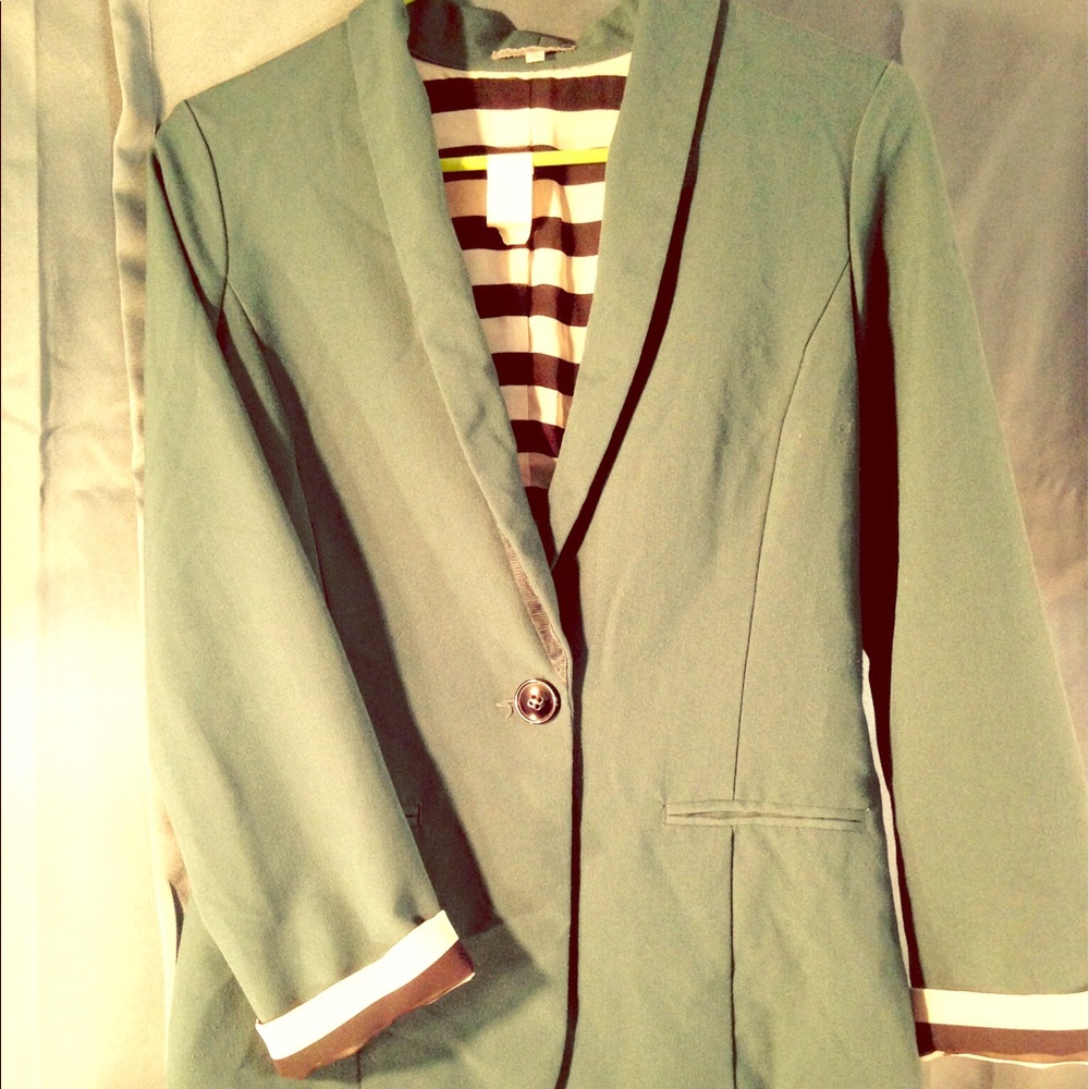 Charlotte Russe blue green fitted blazer