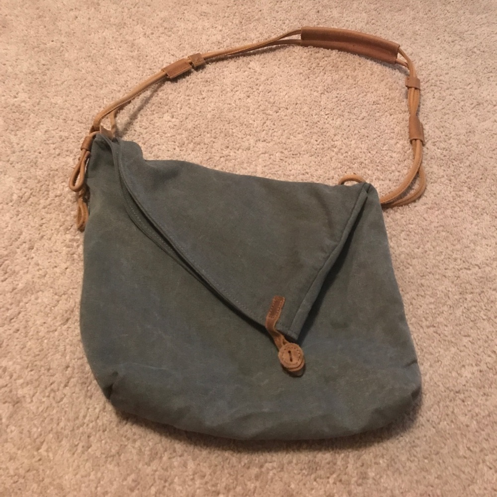 Gray Crossbody Canvas Tote