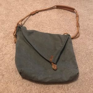 Gray Crossbody Canvas Tote